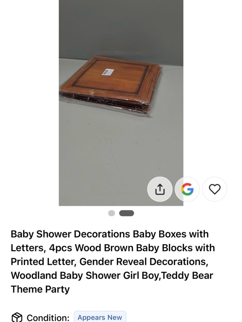 Wooden Baby Blocks Stackable Decor (Brown) - Picture 2 of 2
